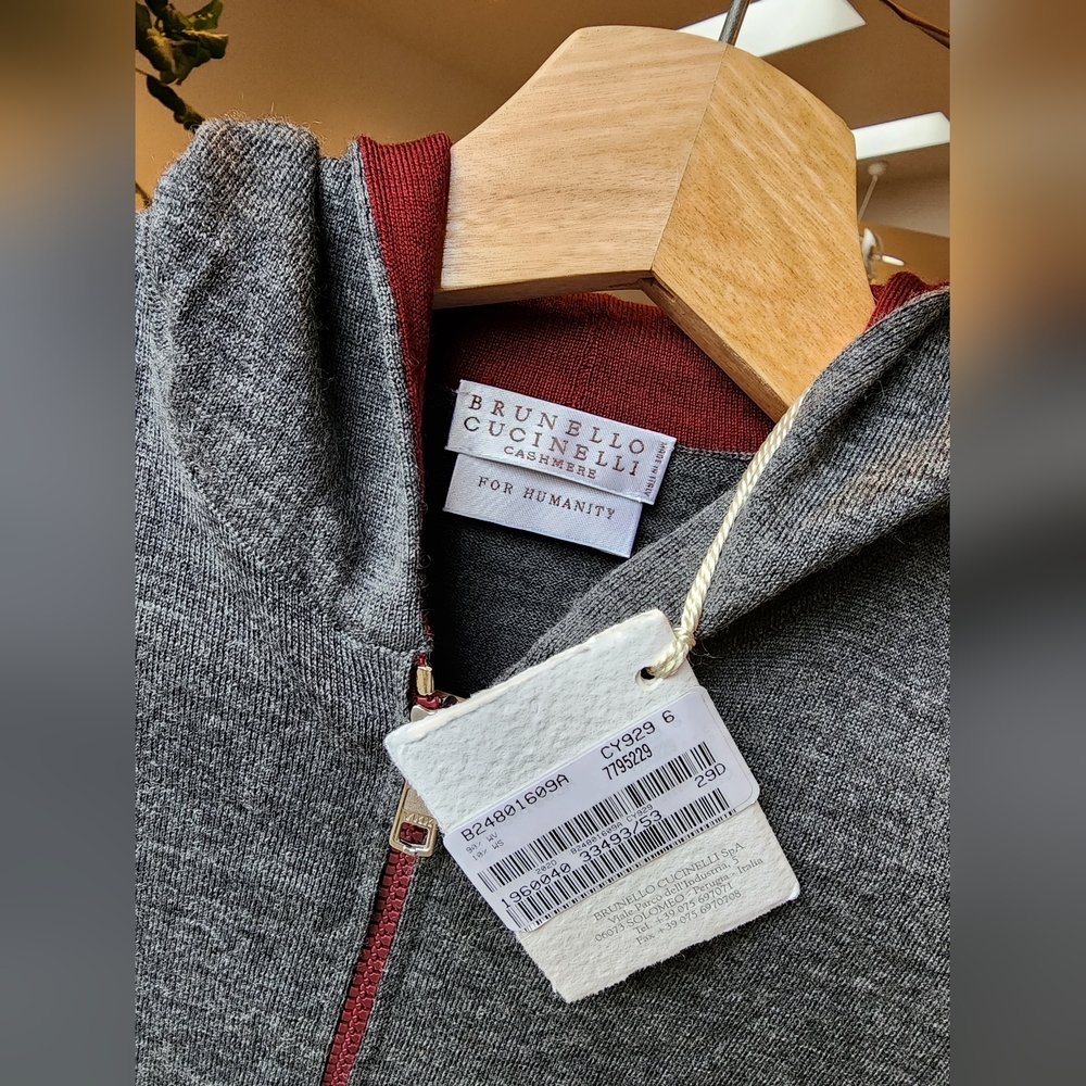 Brunello Cucinelli Kidszip-up cashmere hoodie